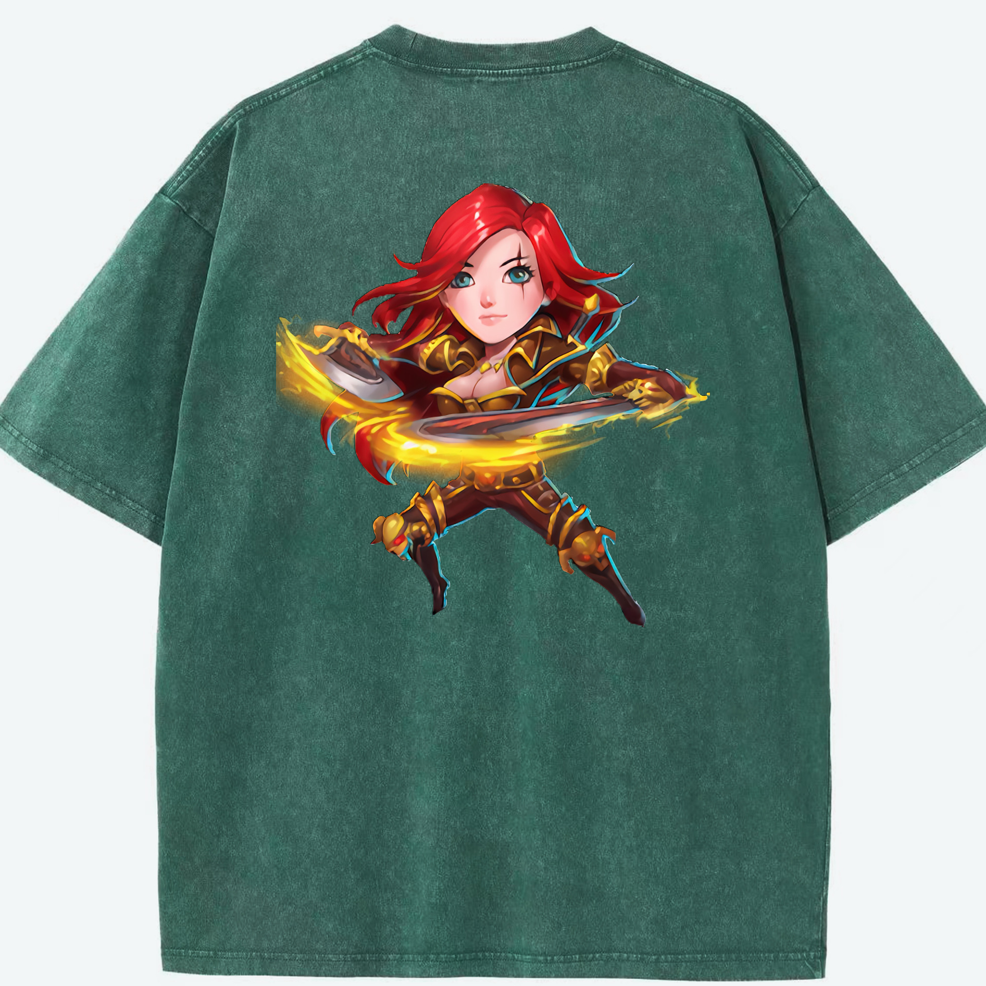 （画像用） リーグ・オブ・レジェンド League of Legends LOL 綿100% ヴィンテージ風 半袖Tシャツ（背面プリント）